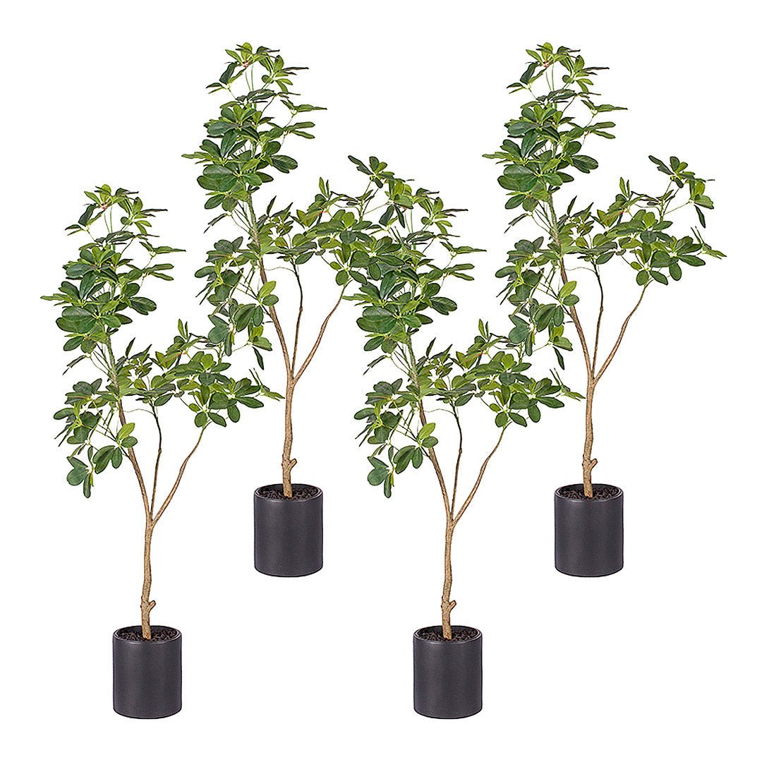 SOGA 4X 160cm Artificial Natural Green Schefflera Dwarf Umbrella Tree Fake Tropical Indoor Plant Home Office Deco - Essential Needs