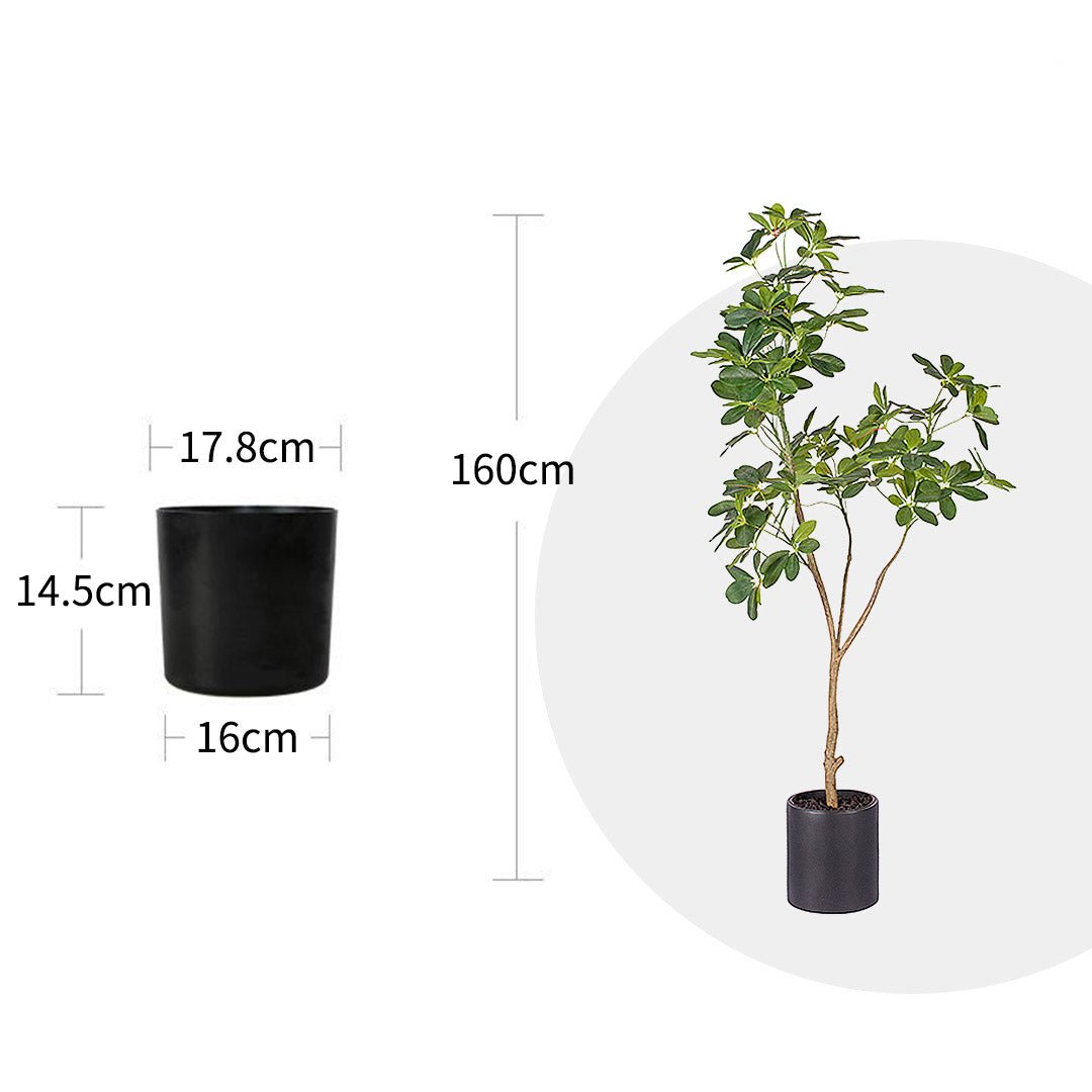 SOGA 4X 160cm Artificial Natural Green Schefflera Dwarf Umbrella Tree Fake Tropical Indoor Plant Home Office Deco - Essential Needs