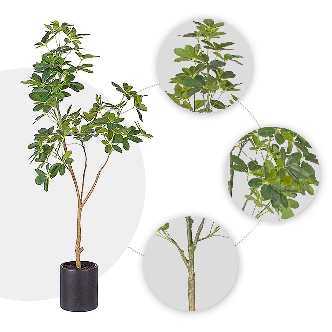 SOGA 4X 160cm Artificial Natural Green Schefflera Dwarf Umbrella Tree Fake Tropical Indoor Plant Home Office Deco - Essential Needs