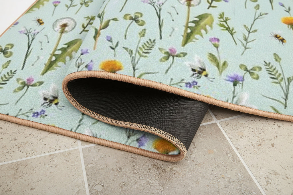 Bees And Wildflowers Bath Mat