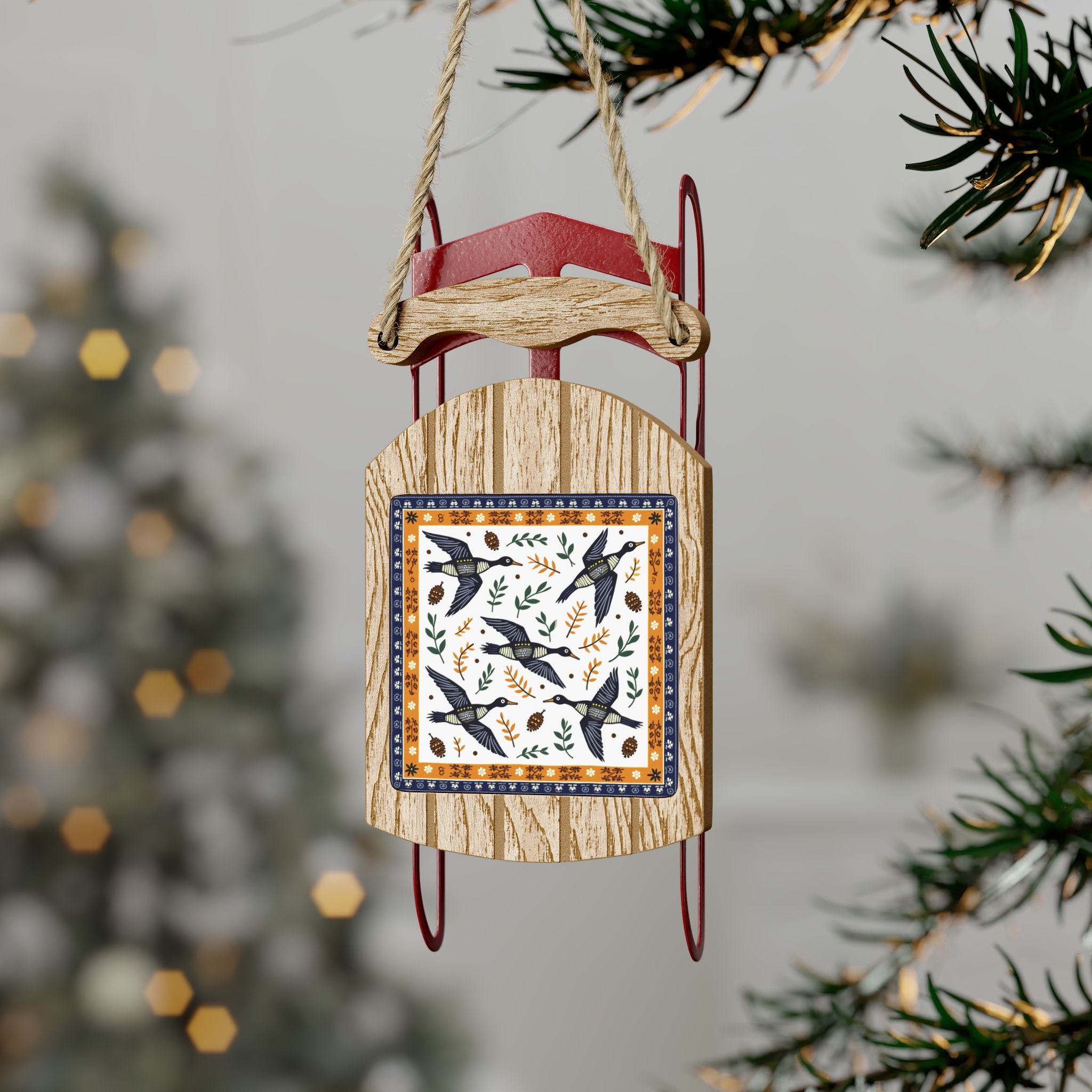 Geese Sled Ornaments