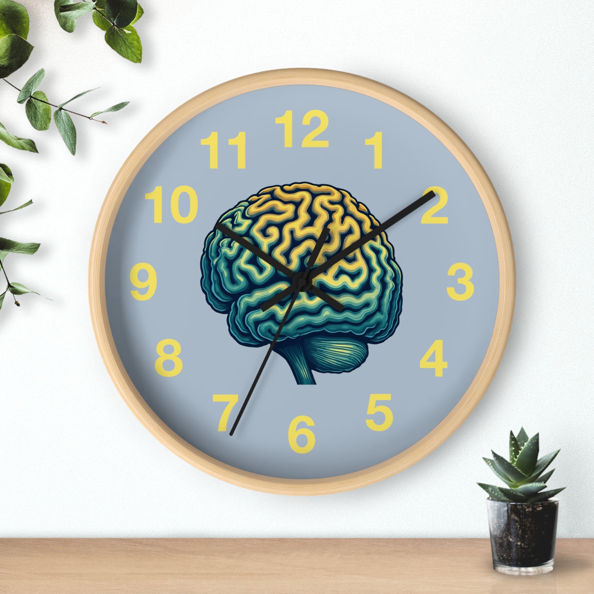 Brain Illustration Wall Clock