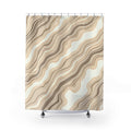 Neutral Wavy Marble Shower Curtain