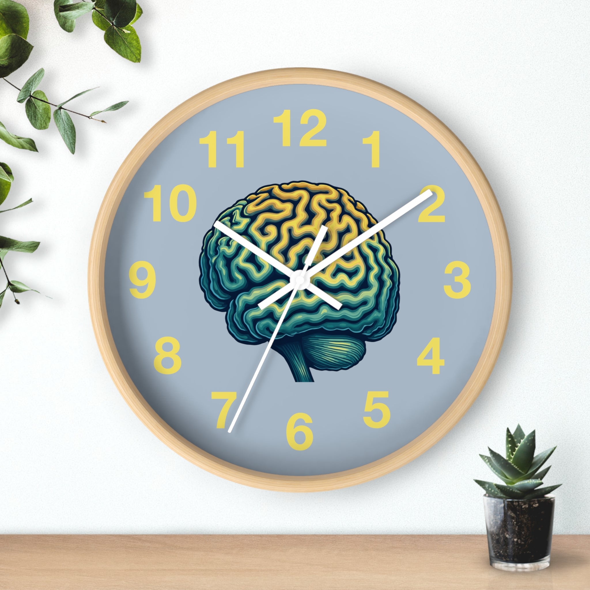 Brain Illustration Wall Clock