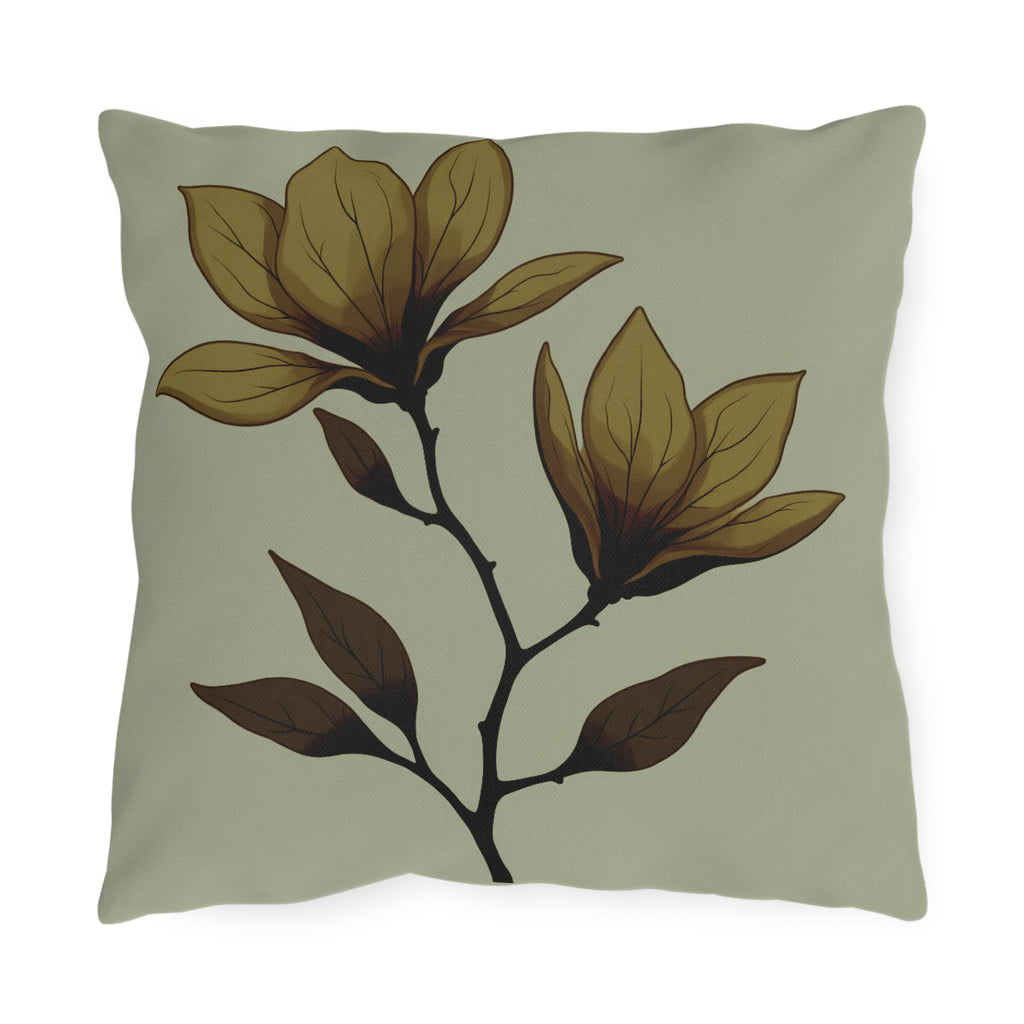 Botanical Magnolia Outdoor Pillow