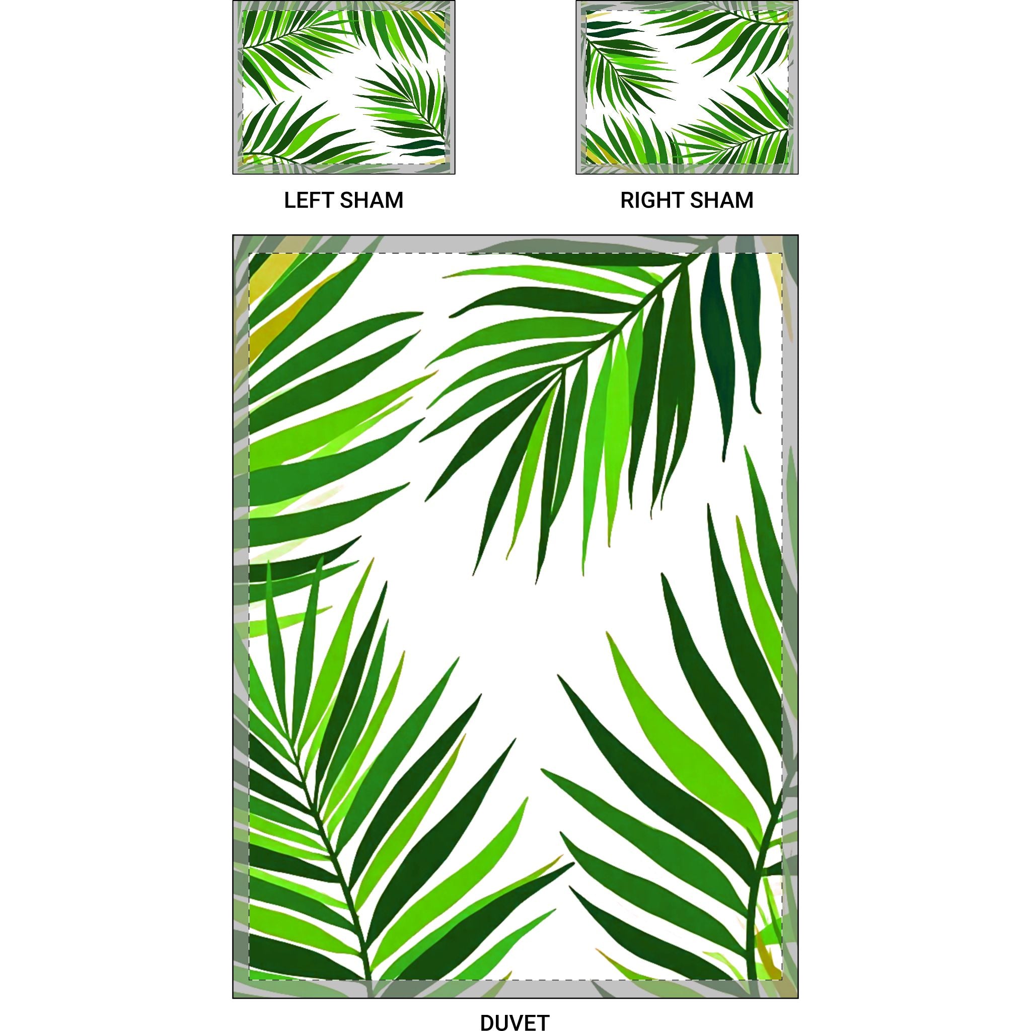 Tropical Palm Leaf Cotton Bed Set