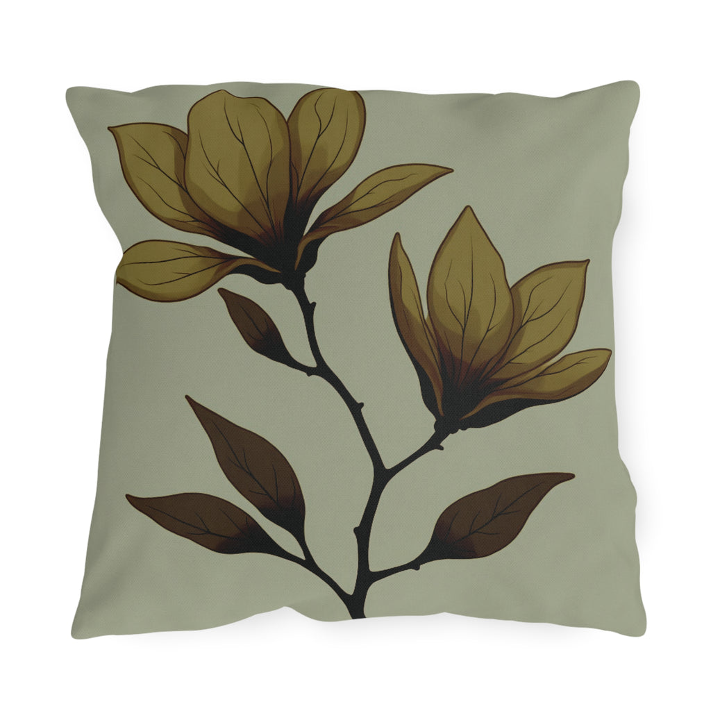 Botanical Magnolia Outdoor Pillow