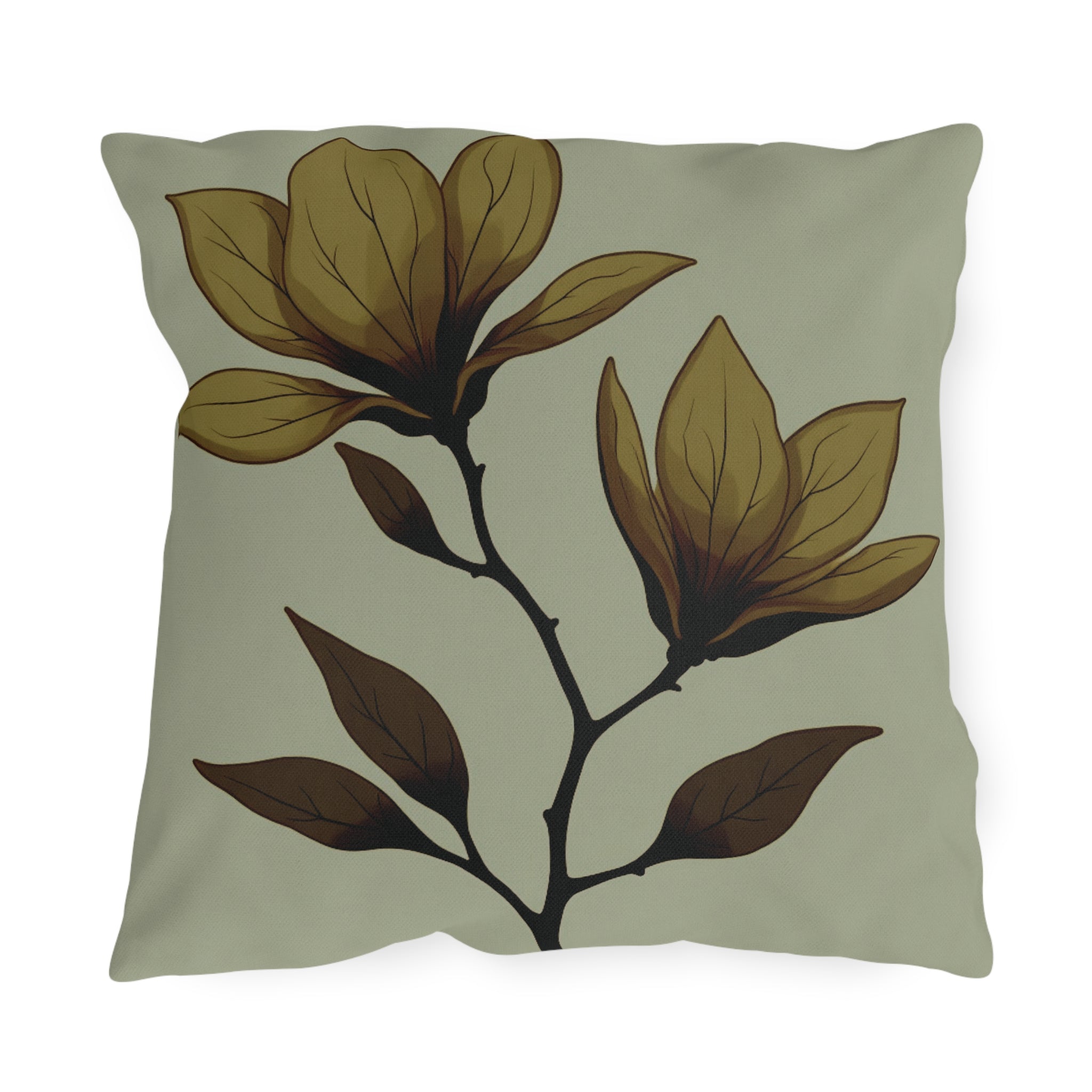 Botanical Magnolia Outdoor Pillow