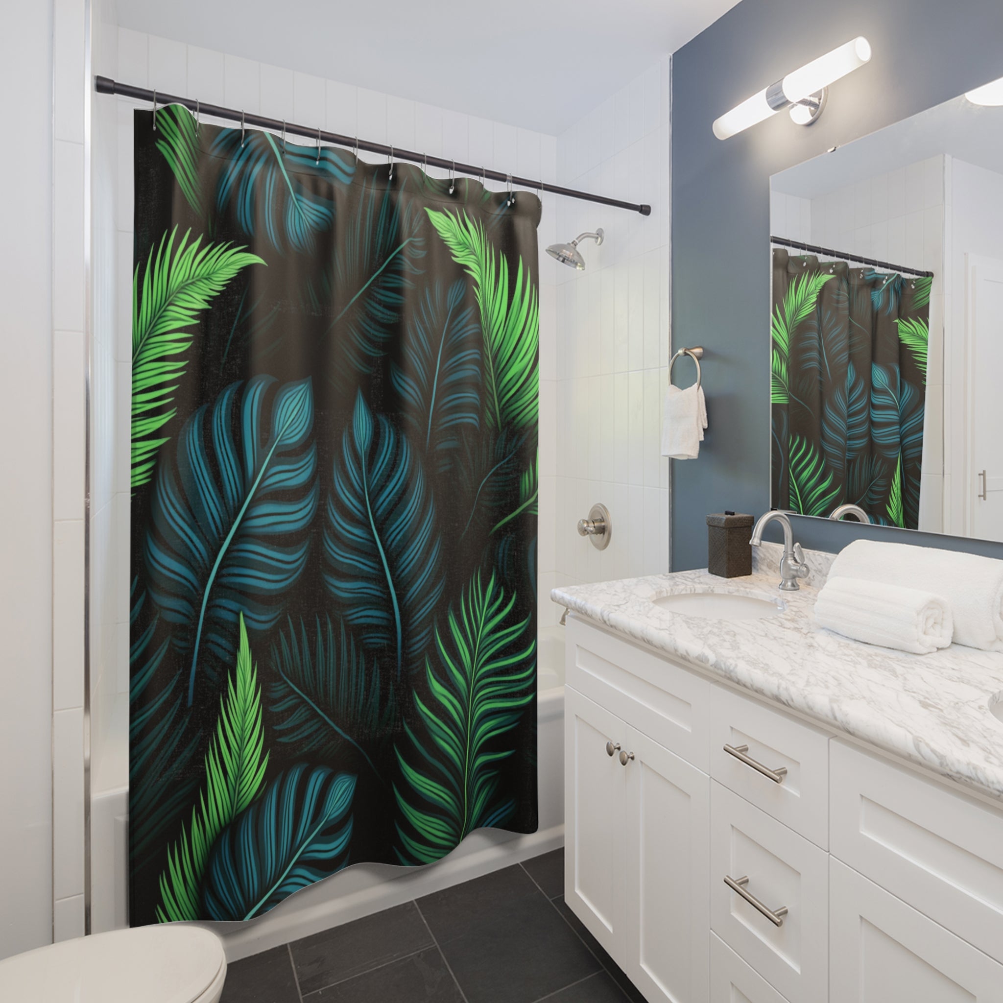 Tropical Palm Leaf Shower Curtain