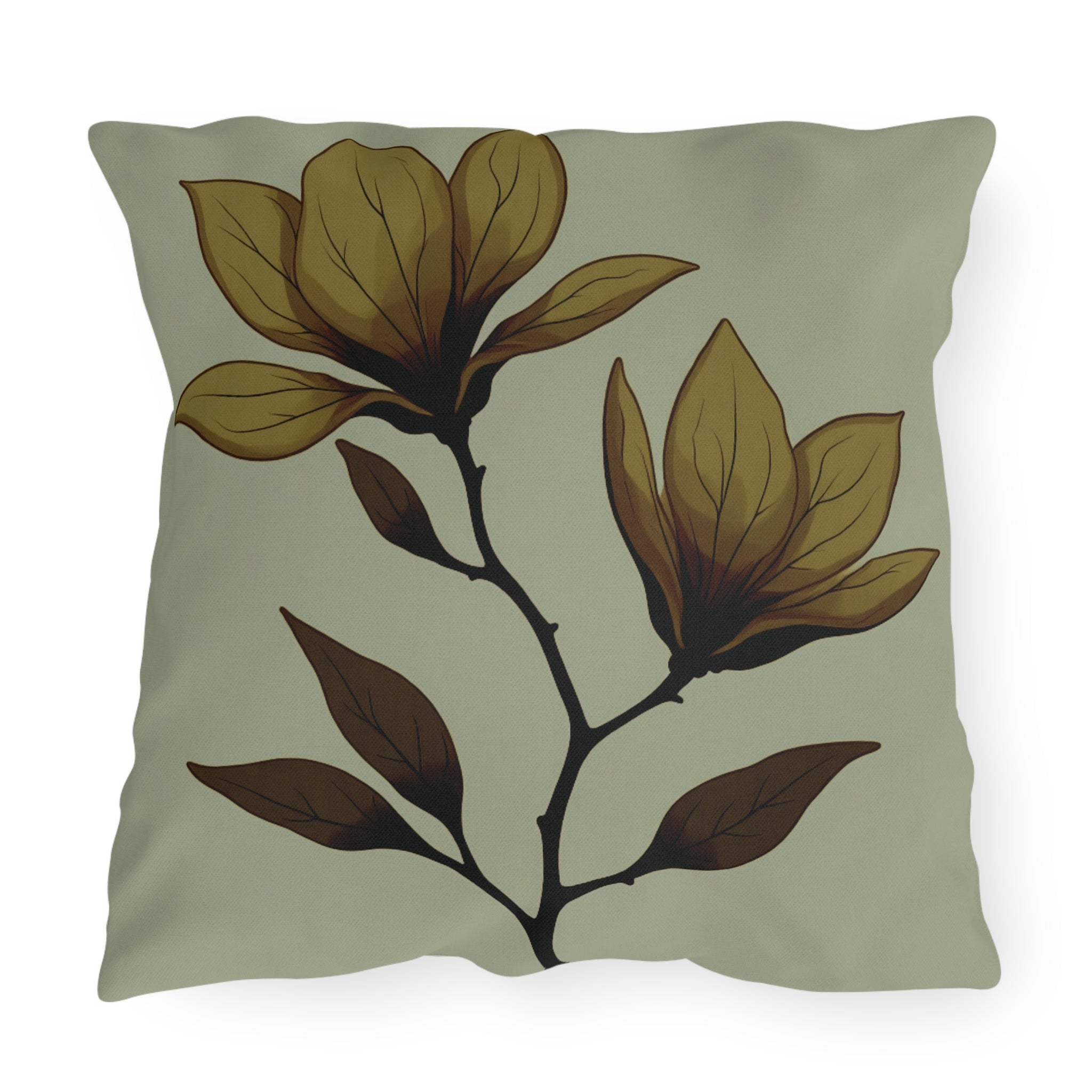 Botanical Magnolia Outdoor Pillow