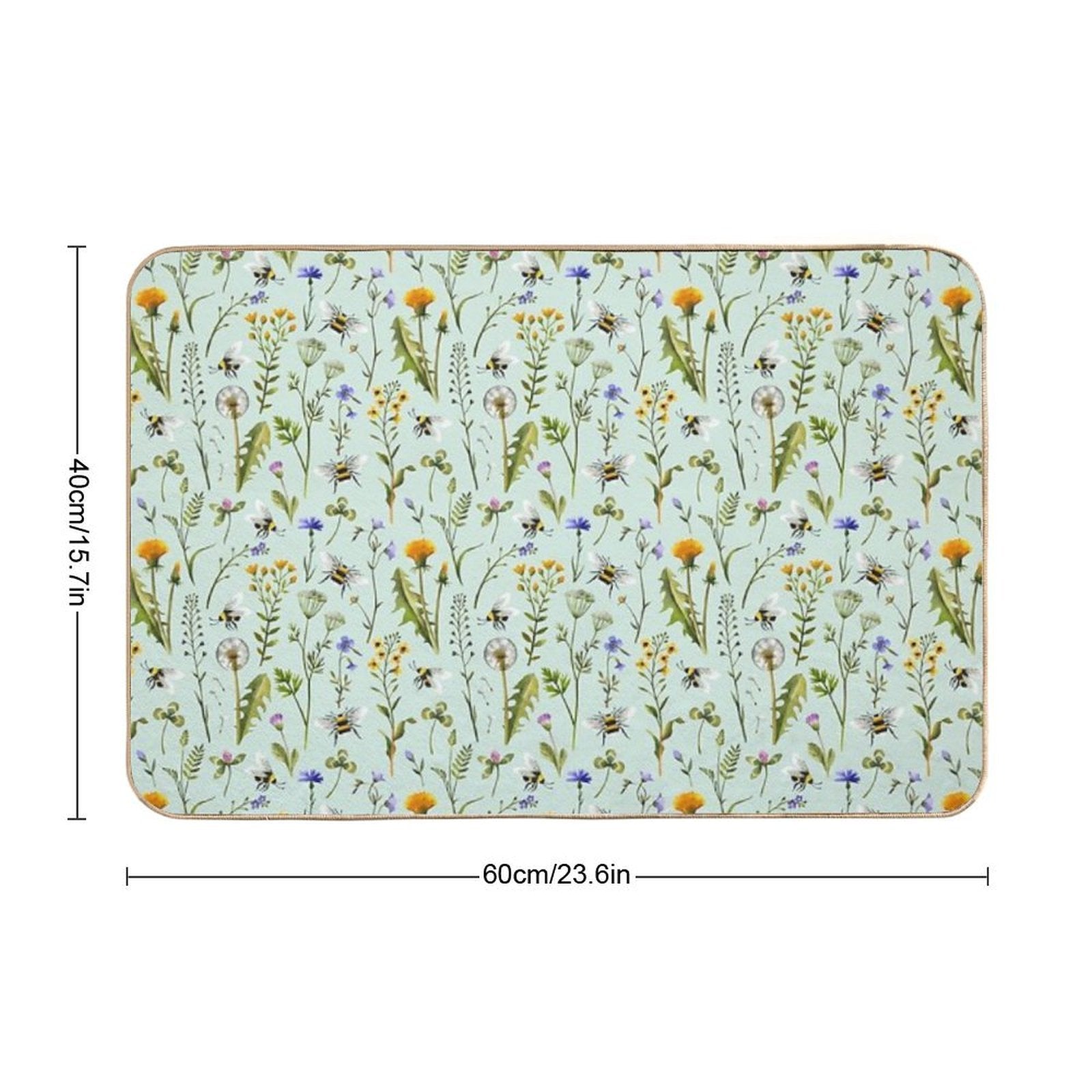Bees And Wildflowers Bath Mat