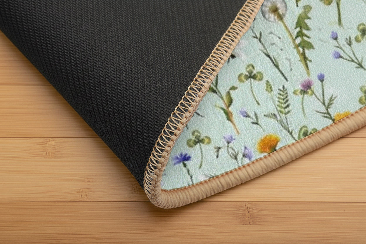 Bees And Wildflowers Bath Mat