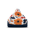 Floral Orange Navy Bean Bag Cover