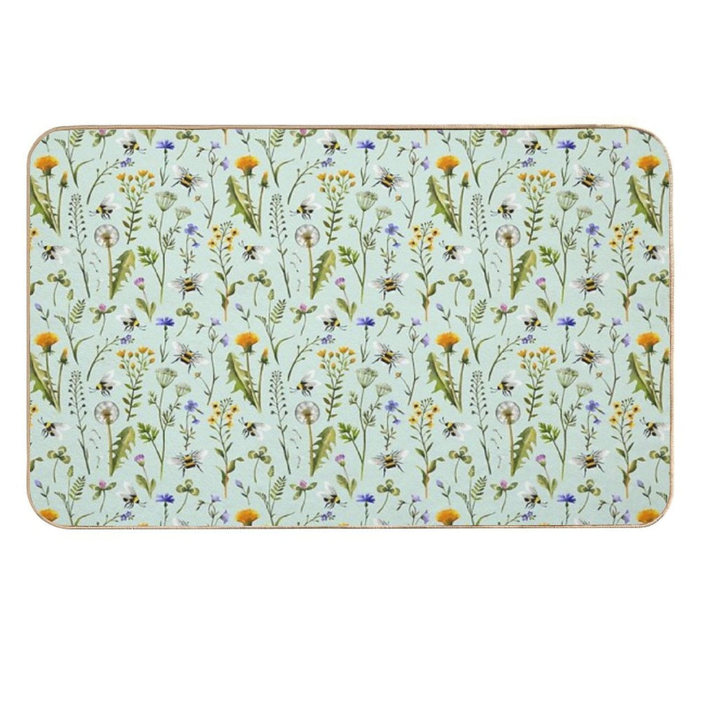 Bees And Wildflowers Bath Mat