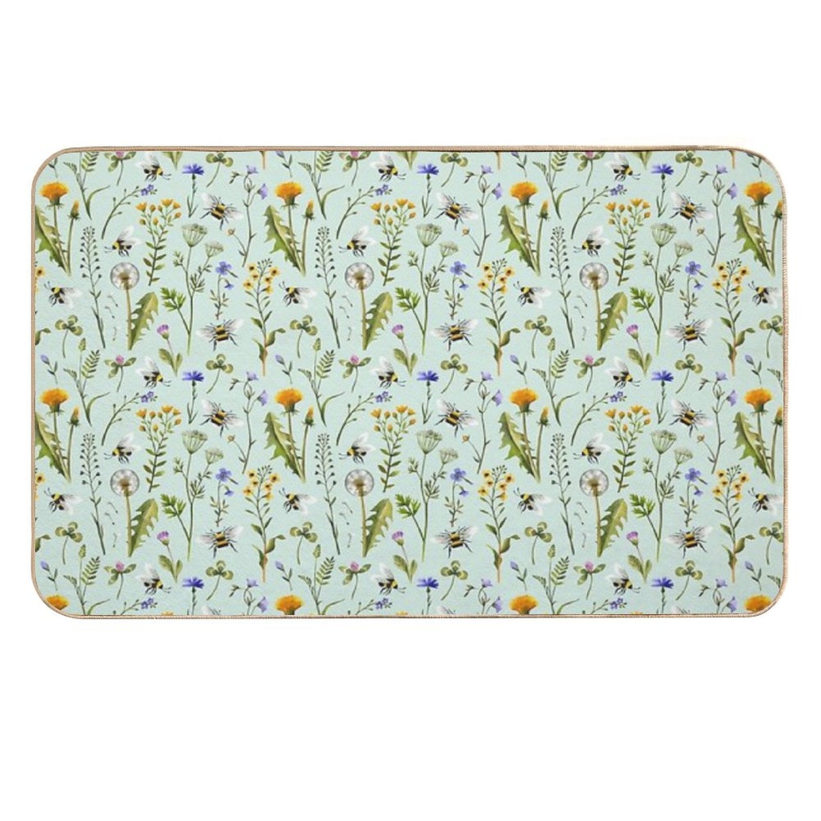 Bees And Wildflowers Bath Mat