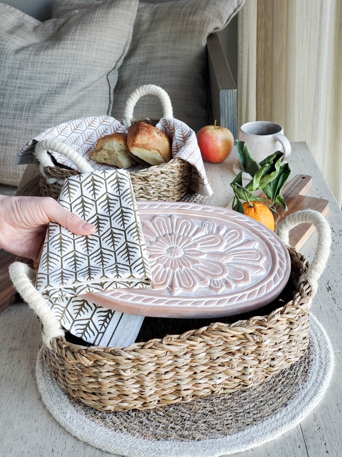 Bread Warmer & Basket - Flower - Essential Needs